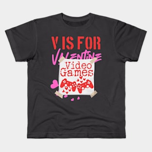 V is for Valentin, Video Games Kids T-Shirt